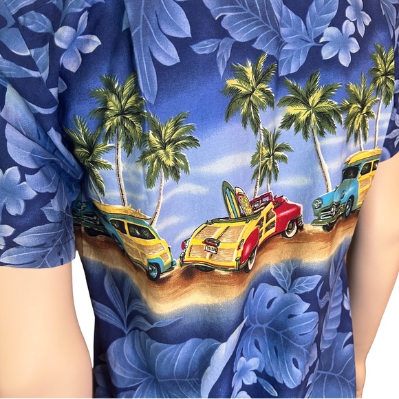 AL HA Republic Hawaiian Shirt Tiki Vintage 90s Chemise Woody Wagons Surf Boards - Picture 10 of 15